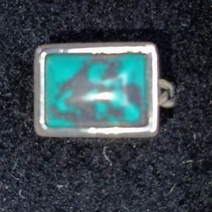 turquoise ring 9  "GROW STRONG" , HORSE, BIRD DESIGN ON SHANK